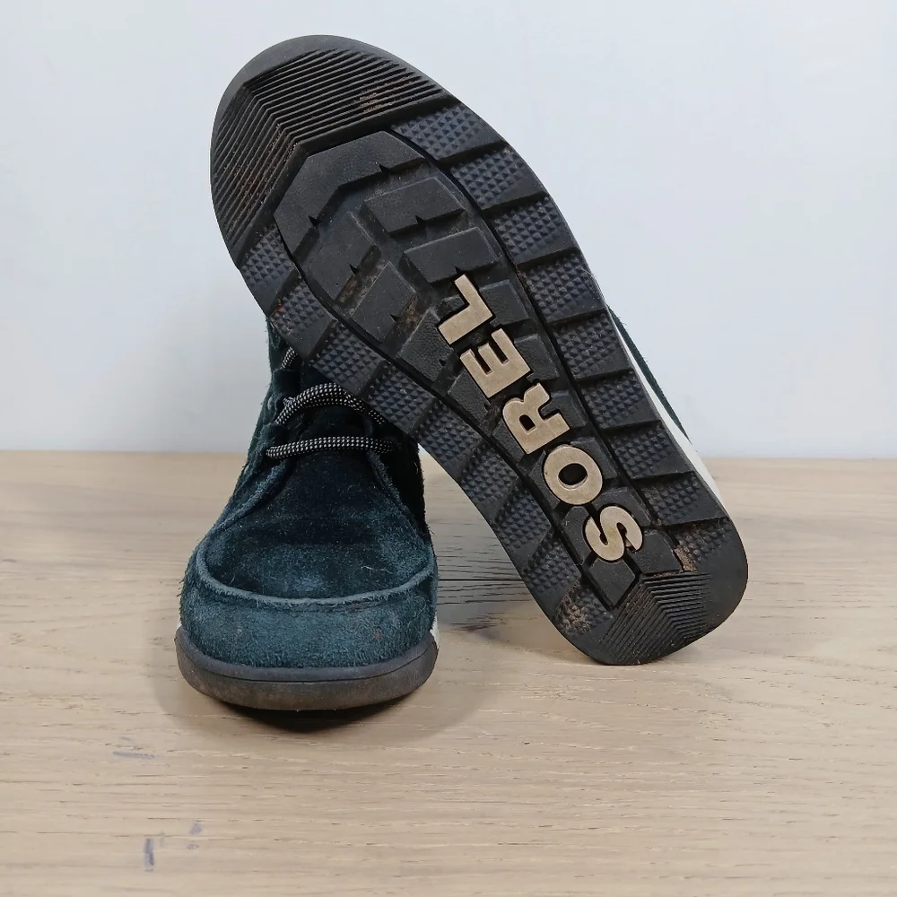 Sorel Black Suede Faux Fur Lace-Up Winter Boots 735 - Picture 7 of 10